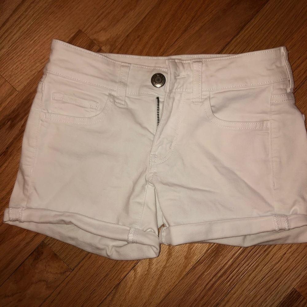 White denim shorts